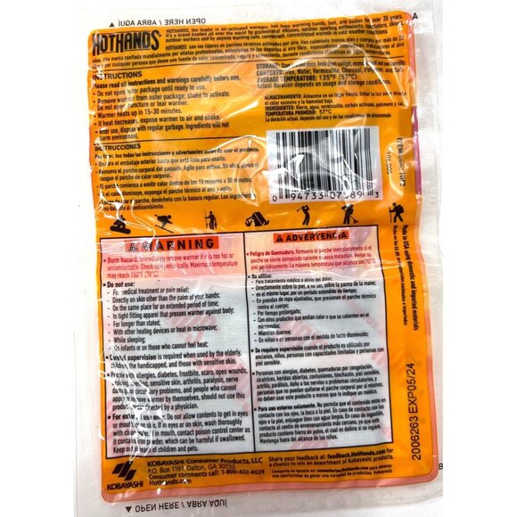 Hothands Hand Warmers 3 Packs With 6 Total Warmers Ready To Use Safe Natural Hea - Picture 2 of 4
